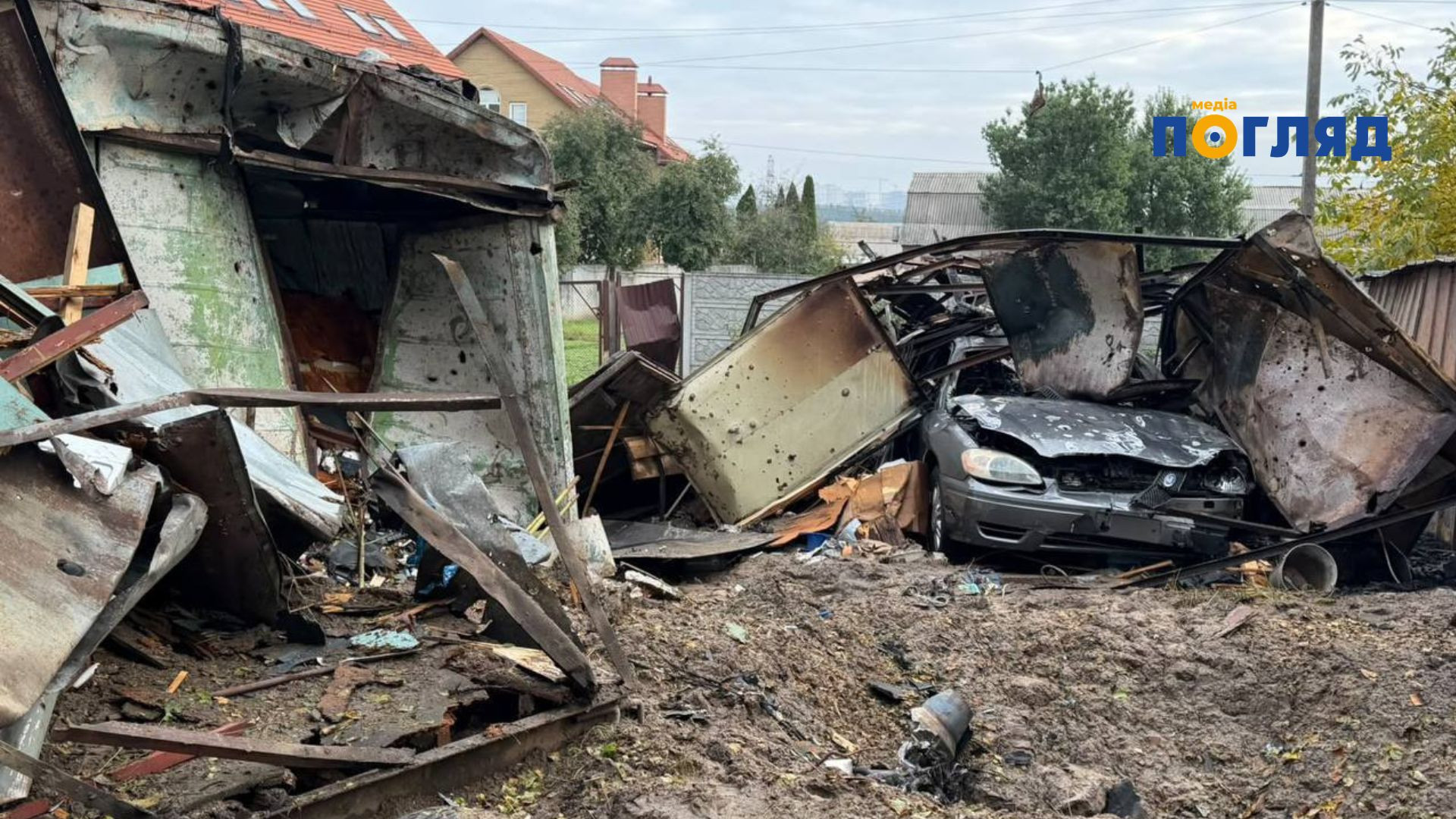 Понад 100 вибитих вікон та спалені авто: Борщагівська громада ліквідовує наслідки обстрілу (без постраждалих) - зображення